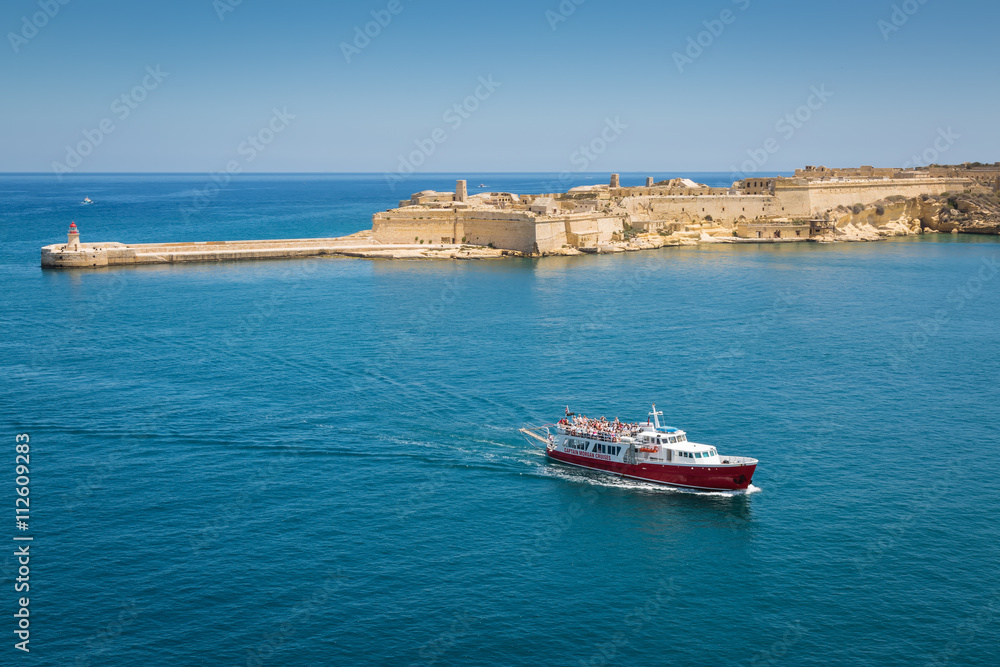 Valletta, Malta - May 05, 2016:  View of Fort Ricasoli