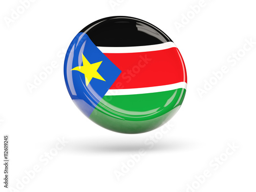 Flag of south sudan. Round icon