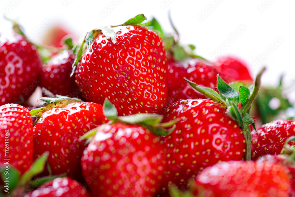 fresh strawberries close up photo with white space fresh strawberries close up photo with white space