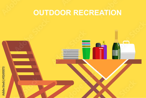 Family picnic. Bbq party. Food and barbeque