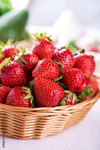 Wallpaper Mural Fresh strawberry harvest in the basket Torontodigital.ca