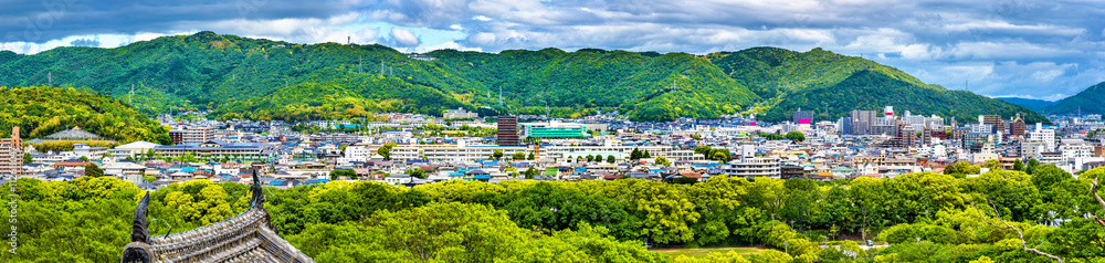 Obraz premium View of Himeji city from the castle - Japan