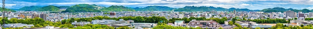 Obraz premium View of Himeji city from the castle - Japan