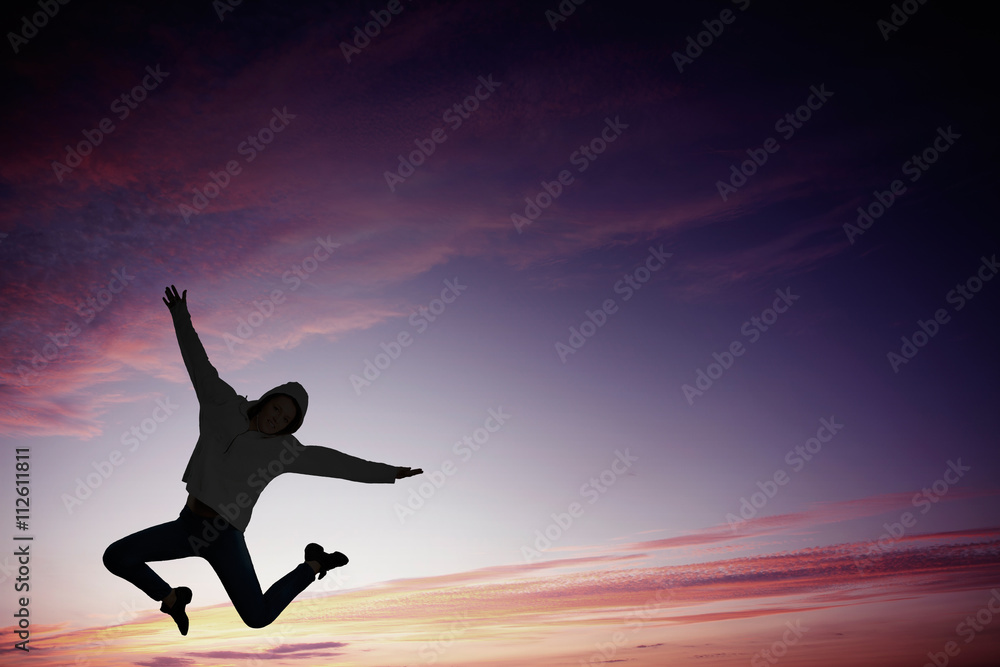Dancer girl in jump Dancer girl in jump