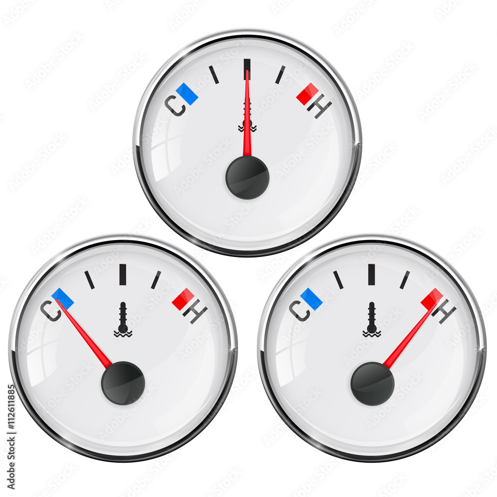 reinigen Minimaal heilig Temperature gauge. Car thermometer. Cold, normal, hot Stock Vector | Adobe  Stock