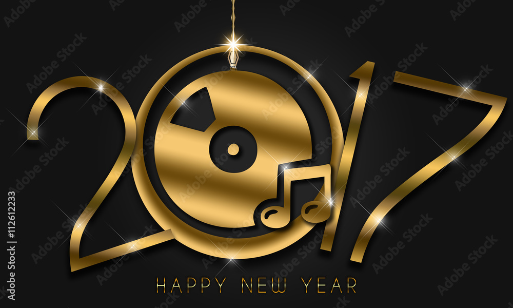 Gold New Year numerals on a black background in a club theme
Gold New Year numerals on a black background in a club theme