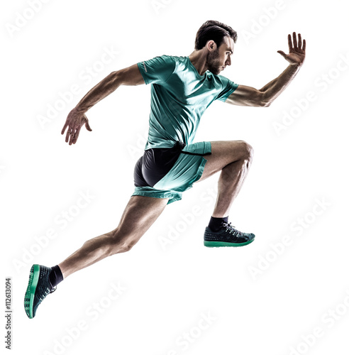 Plakat man runner jogger running isolated