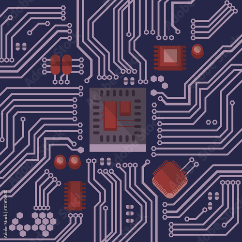 Graphic of an electronoc board in retro style photo