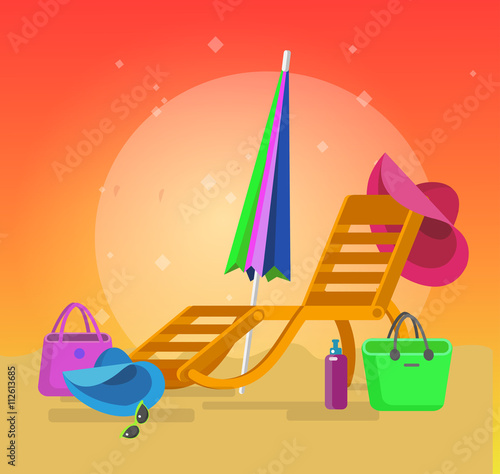 wooden beach chaise longue 