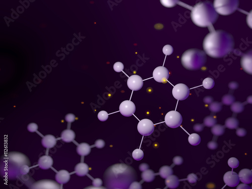 Benzene molecules, energy concept. photo