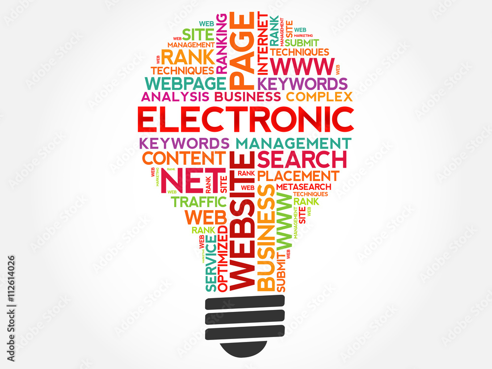 Fototapeta premium ELECTRONIC bulb word cloud, business concept