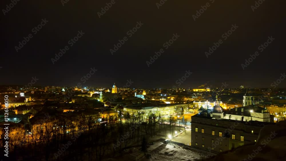 The old town of Vilnius and Gediminas Tower, 4k, time-lapse The old town of Vilnius and Gediminas Tower, 4k, time-lapse