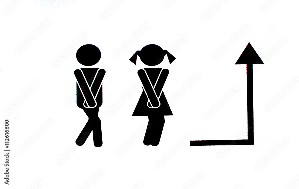 Toilet sign on white background.