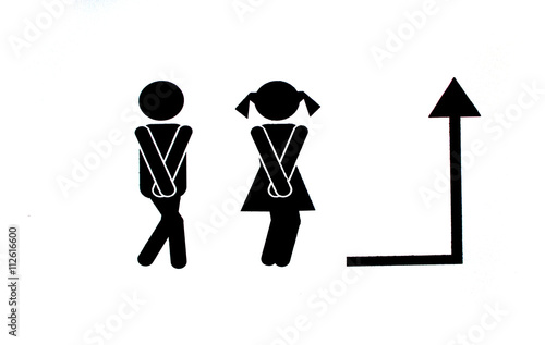 Obraz na płótnie Toilet sign on white background. w salonie