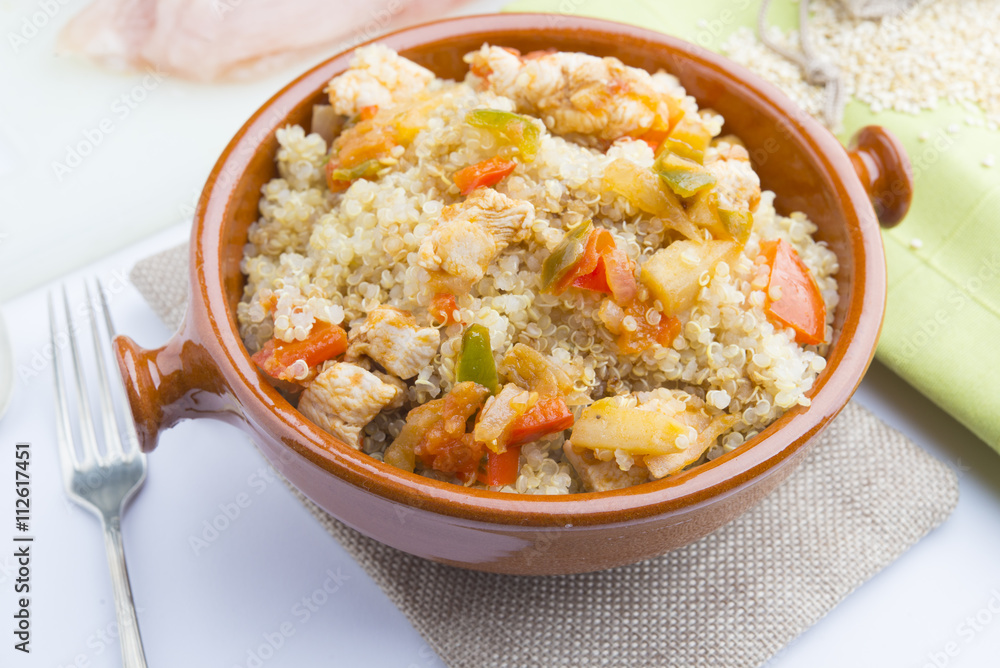 Quinoa salad with vegetables.Superfoods concept Quinoa salad with vegetables.Superfoods concept