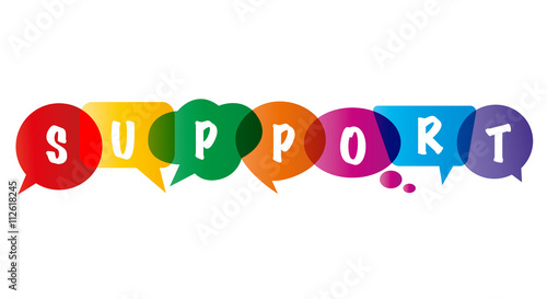 Support - bunte Sprechblasen