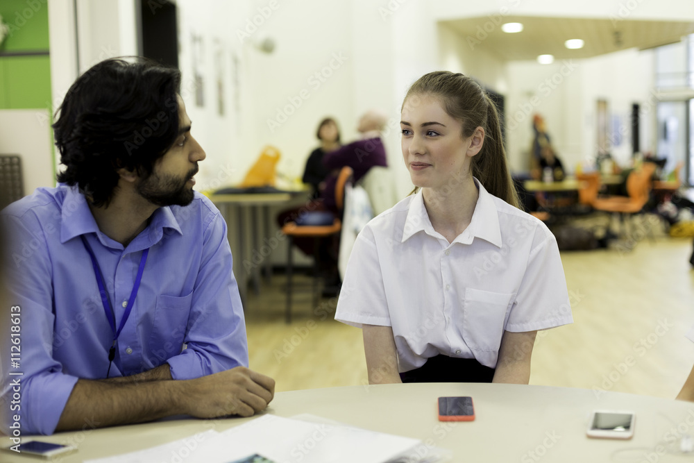 Teacher and Student Chatting Teacher and Student Chatting