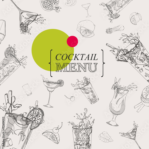 cocktail menu  white and black