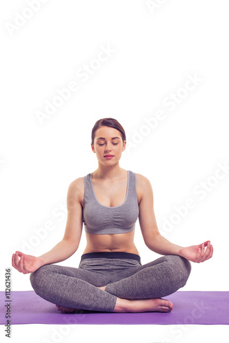 Attractive girl doing yoga