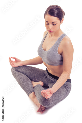 Attractive girl doing yoga