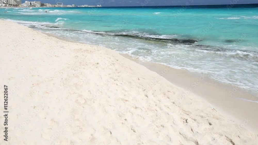 Caribbean sandy beach with turquoise water
Caribbean sandy beach with turquoise water