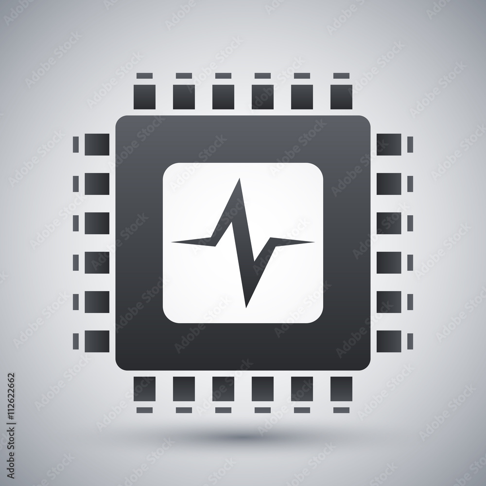Vector CPU or Processor test icon. CPU or Processor test simple Vector CPU or Processor test icon. CPU or Processor test simple