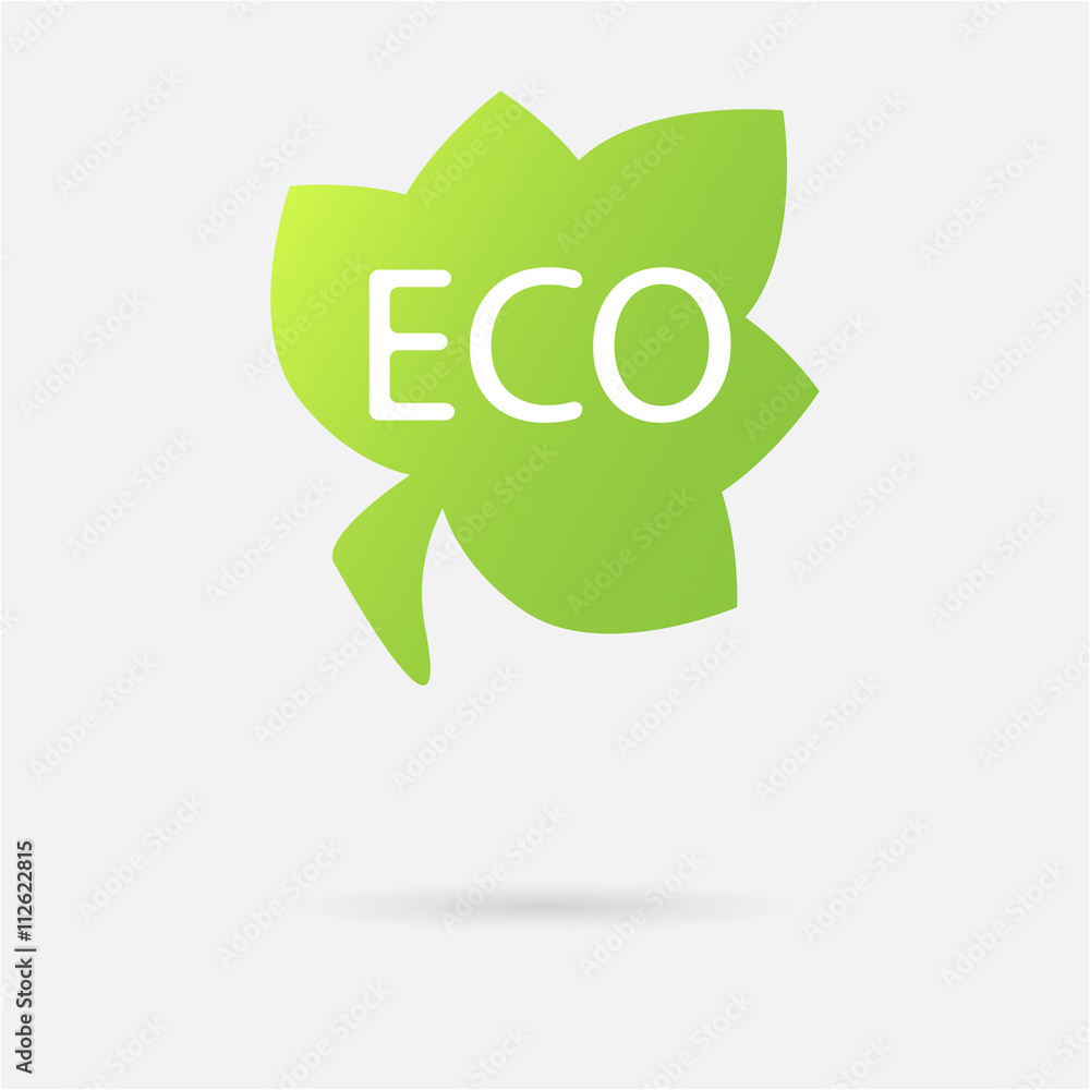 Eco icon. Ecology concept with green leaf. Vector illustration. Eco icon. Ecology concept with green leaf. Vector illustration.