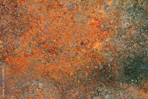 Rusty dirty iron metal plate background. Old rusty metal. Colorful rusted metal with copy space for text or image.
