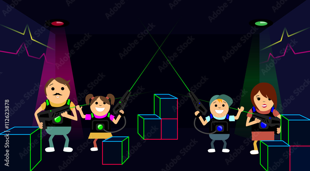 laser game laser tag family fun Stock Vector | Adobe Stock