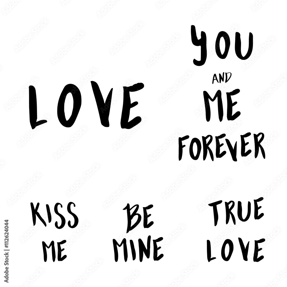 Love cards. Vector collection with lettering elements for love. Posters with romantic quotes Love cards. Vector collection with lettering elements for love. Posters with romantic quotes