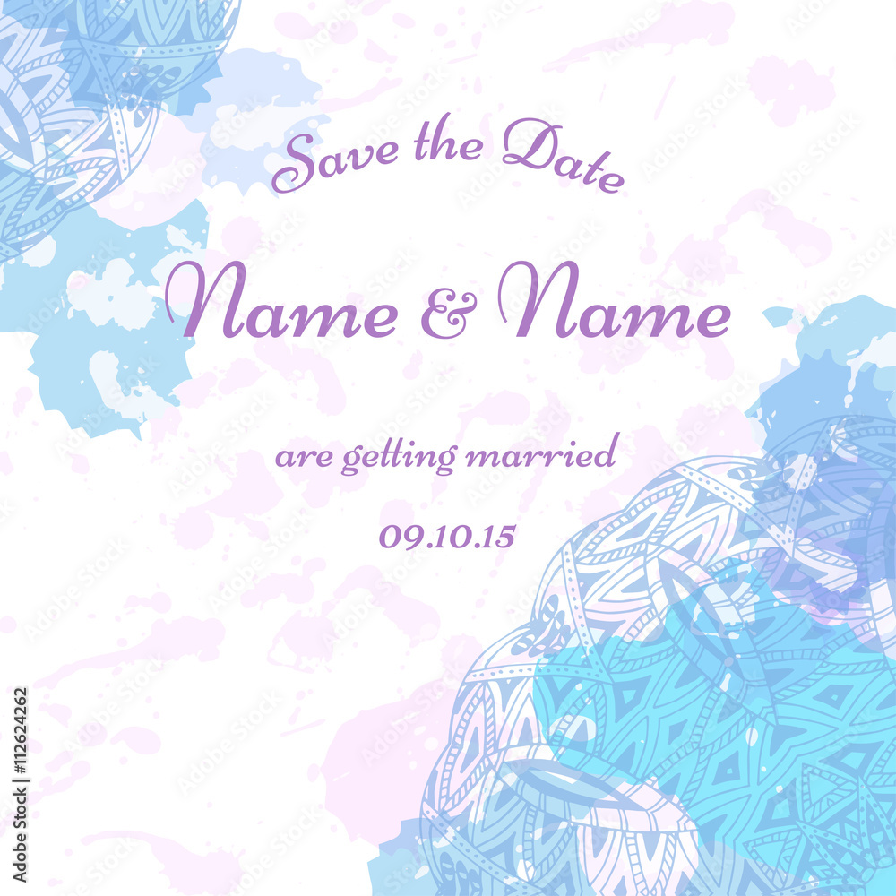 Card vector template for wedding. Invitations for  thank you card, save the date card, mother day.