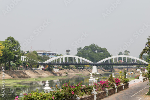 Ratsadaphisek Bridge is The oldest concrete bridge in Lampang. thailand   © thirathat