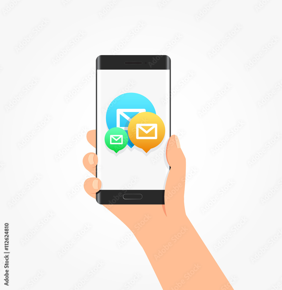 Message & Mail Icon Bubbles Phone Vector Illustration Message & Mail Icon Bubbles Phone Vector Illustration