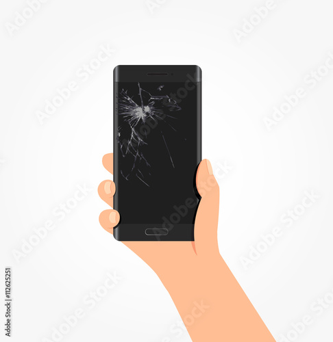Broken Screen Phone Vector Illustration