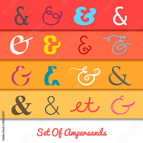 Set of Ampersands / 16 different ampersands for invitations, decoration, for your design
