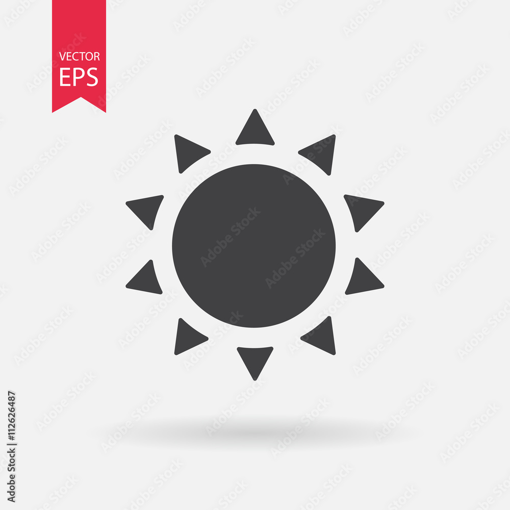 Sun Icon Vector. Flat design. Sun sign isolated on white background. Sun Icon Vector. Flat design. Sun sign isolated on white background.
