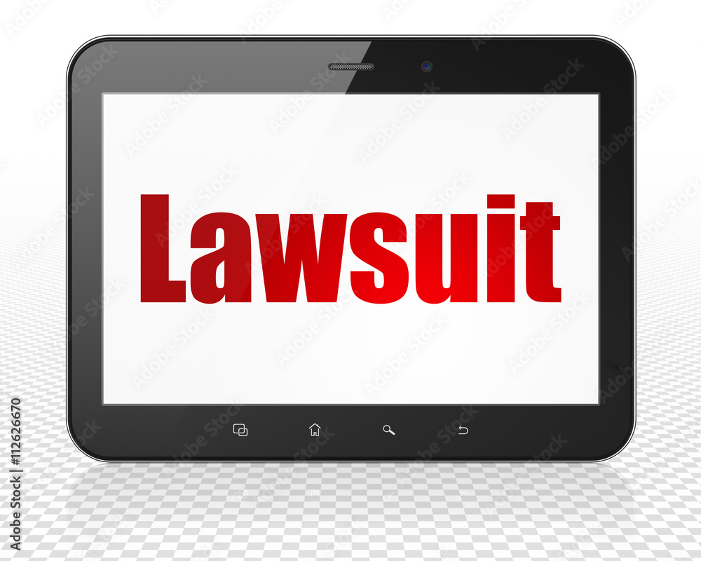 Law concept: Tablet Pc Computer with Lawsuit on display Law concept: Tablet Pc Computer with Lawsuit on display