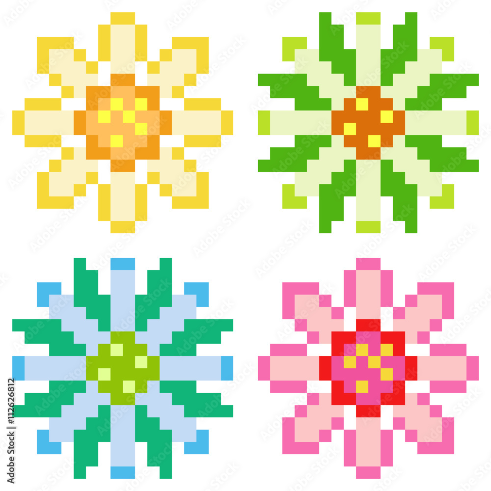 Fototapeta premium pixel art flower