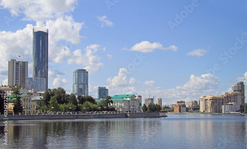 cityscape of Yekaterinburg, the city pond