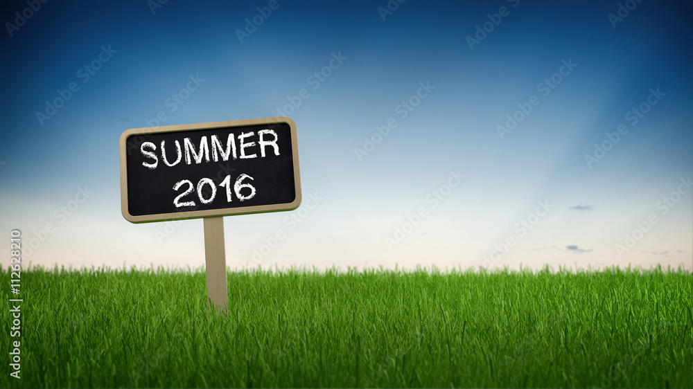 Summer 2016 sign in green grass