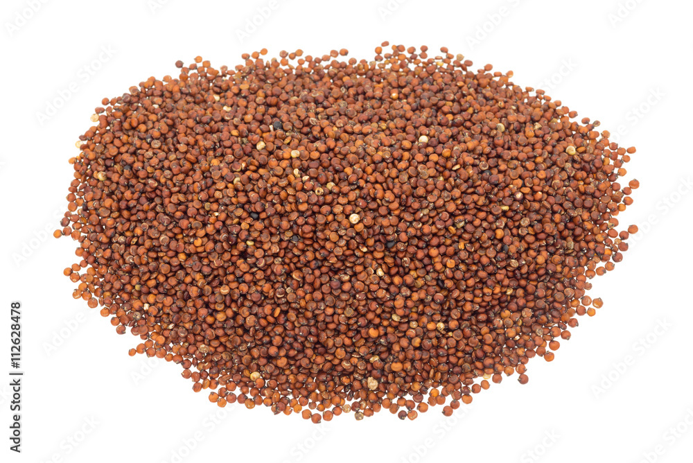 Portion of organic red quinoa isolated on a white background Portion of organic red quinoa isolated on a white background