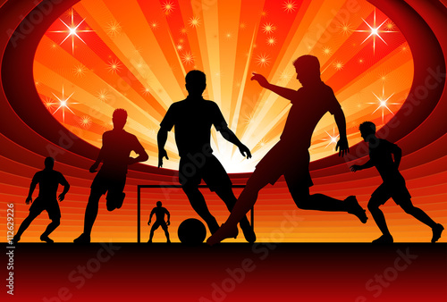 Vector Soccer player silhouettes