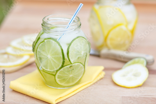 homemade lemonade. sweet refreshing non-alcoholic drink in the street during the day. life style