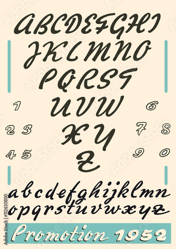 Alphabet Retro 50's with number