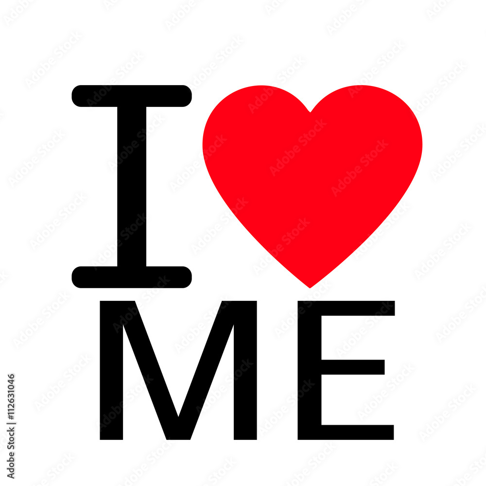 i love ME lettering illustration design with sign i love ME lettering illustration design with sign