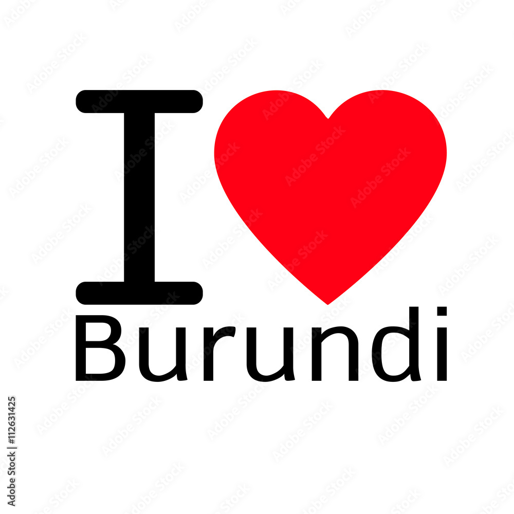 i love Burundi lettering illustration design with heart sign i love Burundi lettering illustration design with heart sign