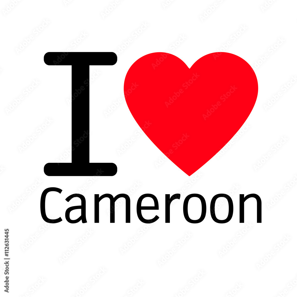 i love Cameroon lettering illustration design with heart sign i love Cameroon lettering illustration design with heart sign