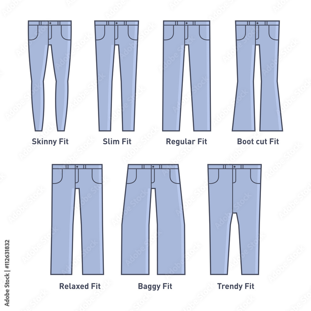 Women Jeans Types Set Stock Vector | Adobe Stock