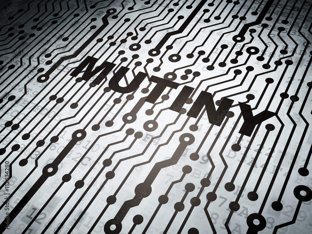 Fototapeta premium Politics concept: circuit board with Mutiny