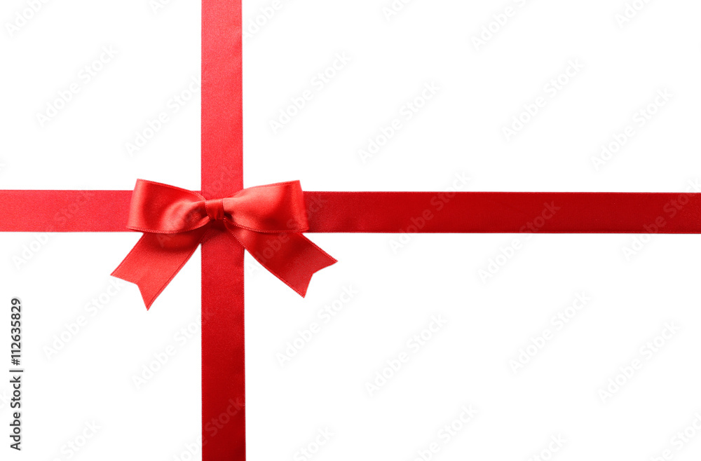 Red ribbon bow on a white background Red ribbon bow on a white background